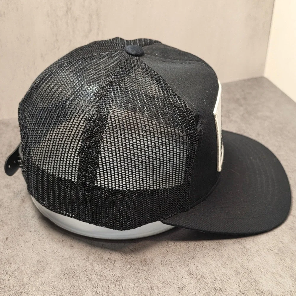 Premark Flint Trading Inc Black Trucker Hat Snapback Mesh Cap Yupoong
